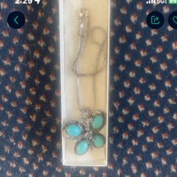 Turquoise Necklace Butterfly 