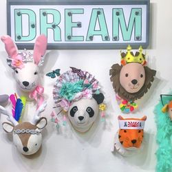 Kids Stuffed Animal Heads Decor (Faux Taxidermy) - $10 Each