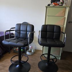 Two Stool Chairs Black