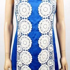 Muse Royal Blue/White Lace Sleeveless Dress  NWT Thumbnail