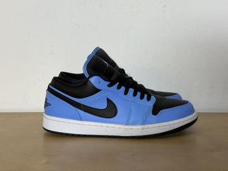 Nike Air Jordan 1 Low University Blue Black Sneakers 553558-403 Men's Size 10