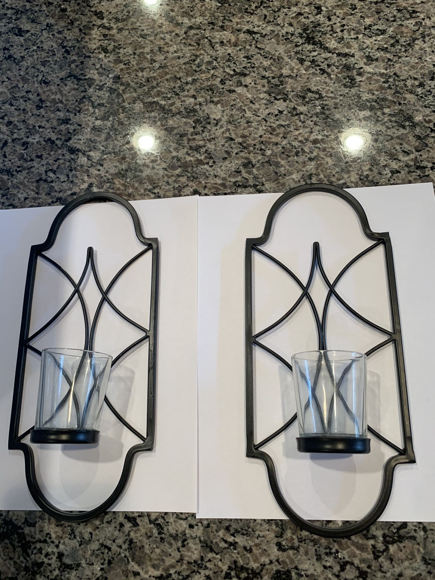 Metal wall candle sconces