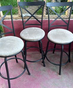 Metal bar stools set of 3 swivel