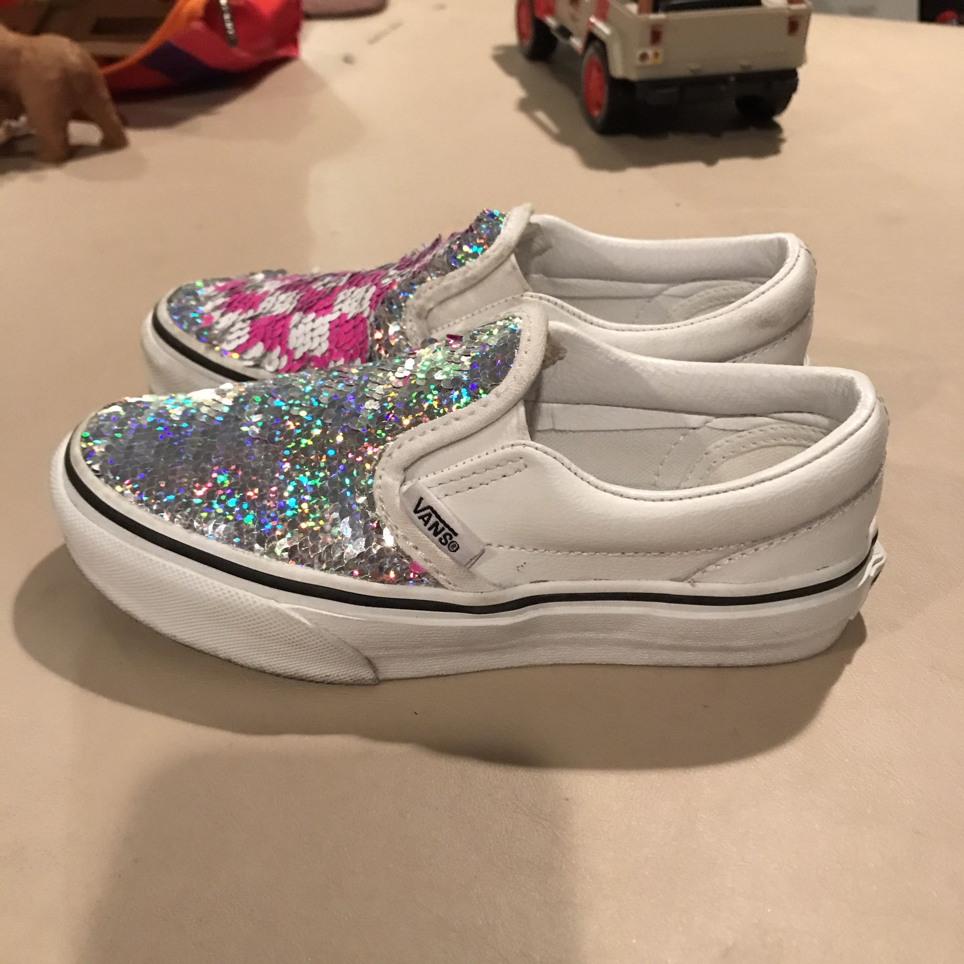 Girls Slip on Vans size 12.5 Color Change Sequins