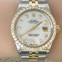 Pre Owned Rolex 36mm Datejust MOP Diamond Dial-QuickSet 