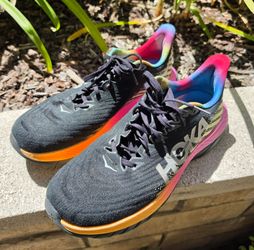 HOKA Mach 5 Black Multicolor Men's Athletic Running Walking Training Gym Shoes Sz 12 12D