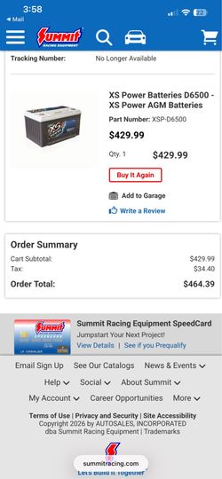 XS Power Battery (D6500)
