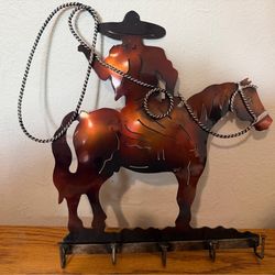 End of Trail Key Rack 12" x 11 1/2" Copper and Bronzed Plated