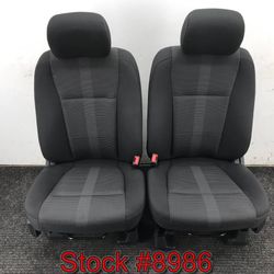 Black Cloth Bucket Manual Front Seats For A 2018 Through 2020 Ford F150 Stock #8986