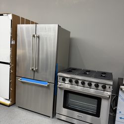 Thor 3 Piece Set- 36 Gas Stove - Thor Counter Depth Refrigerator 