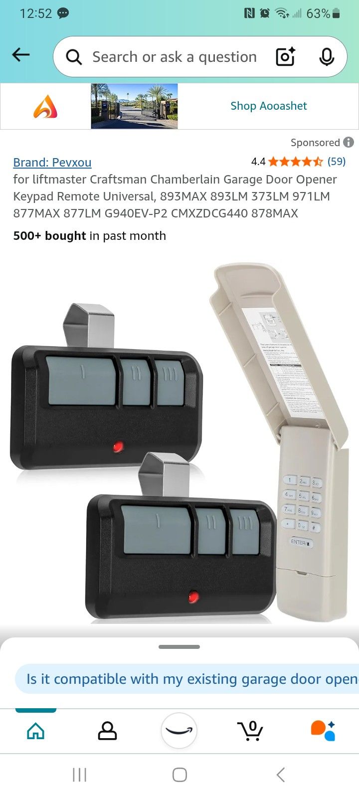 universal keyless garage door opener remote
