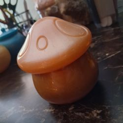 Orange Mushroom Resin Pot