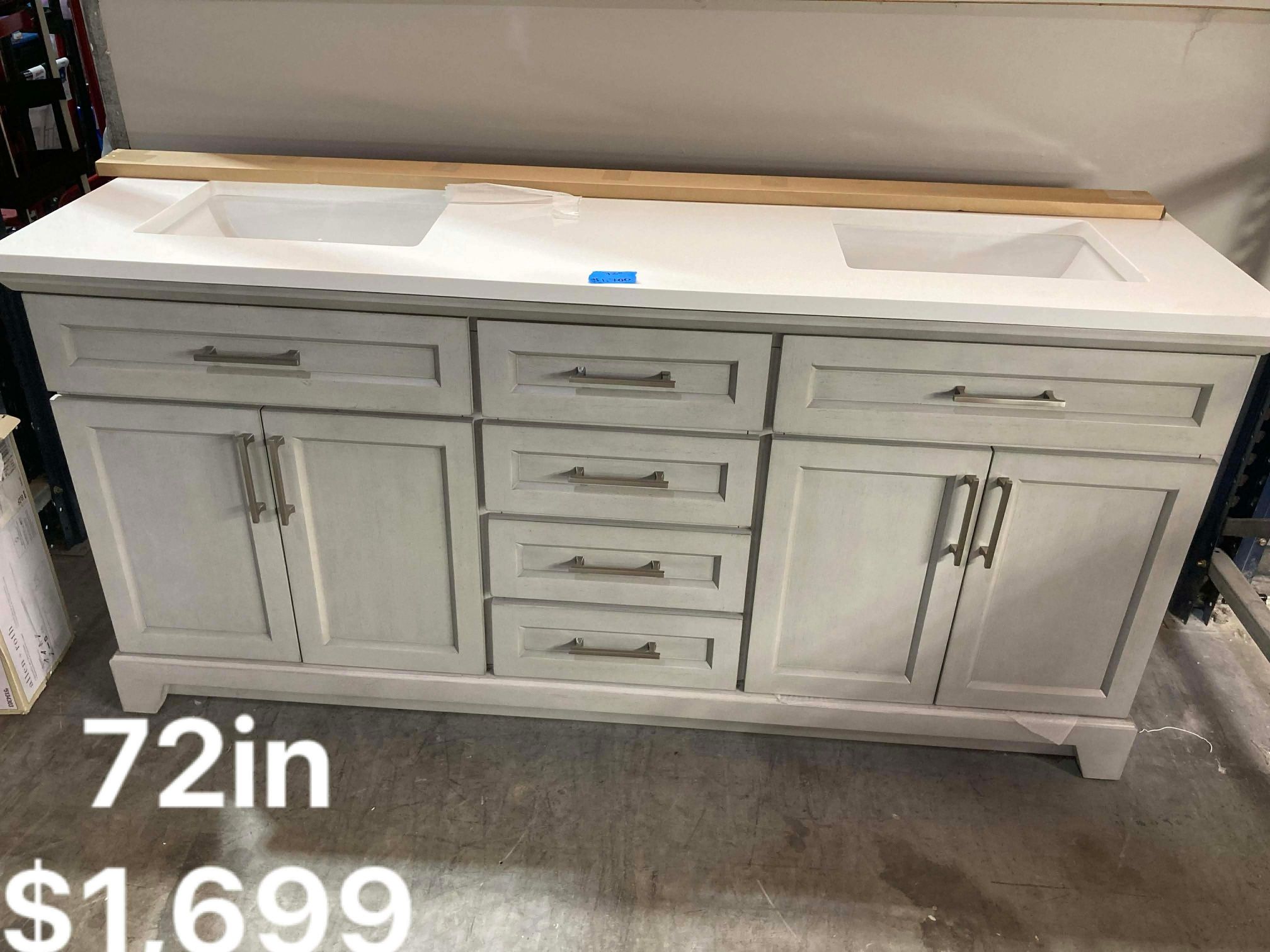 72in Double Bathroom Vanity With Top