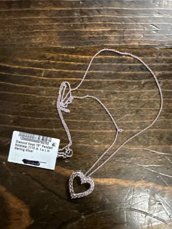 Diamond Heart Necklace, Perfect Mother’s Day Gift, Sterling Silver