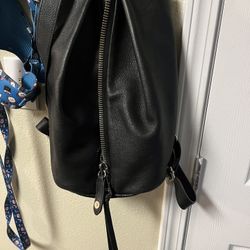 Black All Leather Backpack 