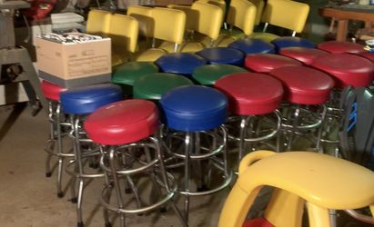 Heavy duty assorted colored barstools. In great condition- MANY colors and two styles available.