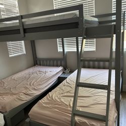 Triple Bunk Bunk Bed- Full Over Twins 