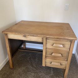 Vintage Military Wooden Desk 