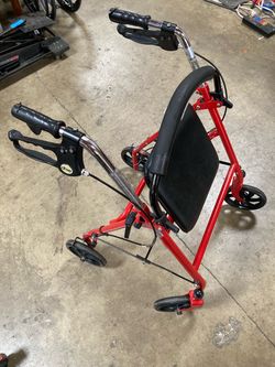Drive Red Rollator Walker With Seat & Hand Brakes