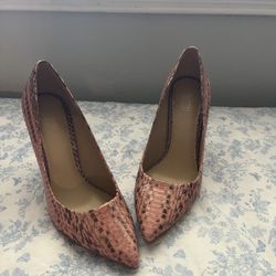 Real Snakeskin Michael Kors Heels Pink