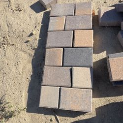 Approximately 280 Pieces Of Concrete Pavers Multi Colors