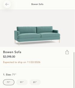 Blue Velvet Sofa