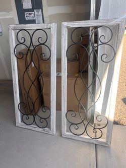 Beautiful wood and iron, rustic farmhouse style wall decor