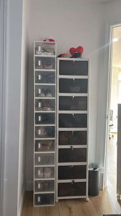 12 Clear shoe storage boxes