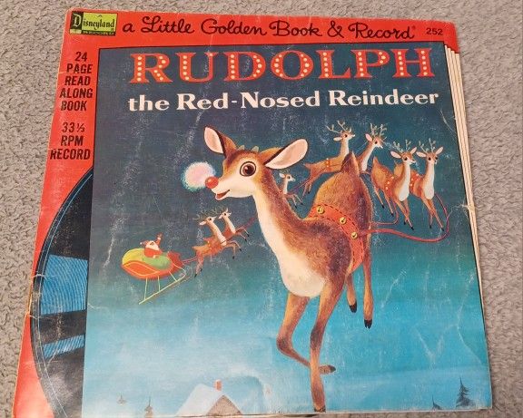 Rudolph Rednose Reindeer Book And Record Read Along Kids Book