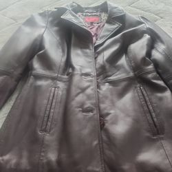 100 Percent Leather Jacket Beautiful Burgundy Color 