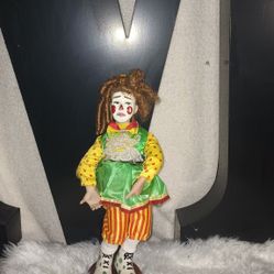 Vintage Clown  Porcelain Doll