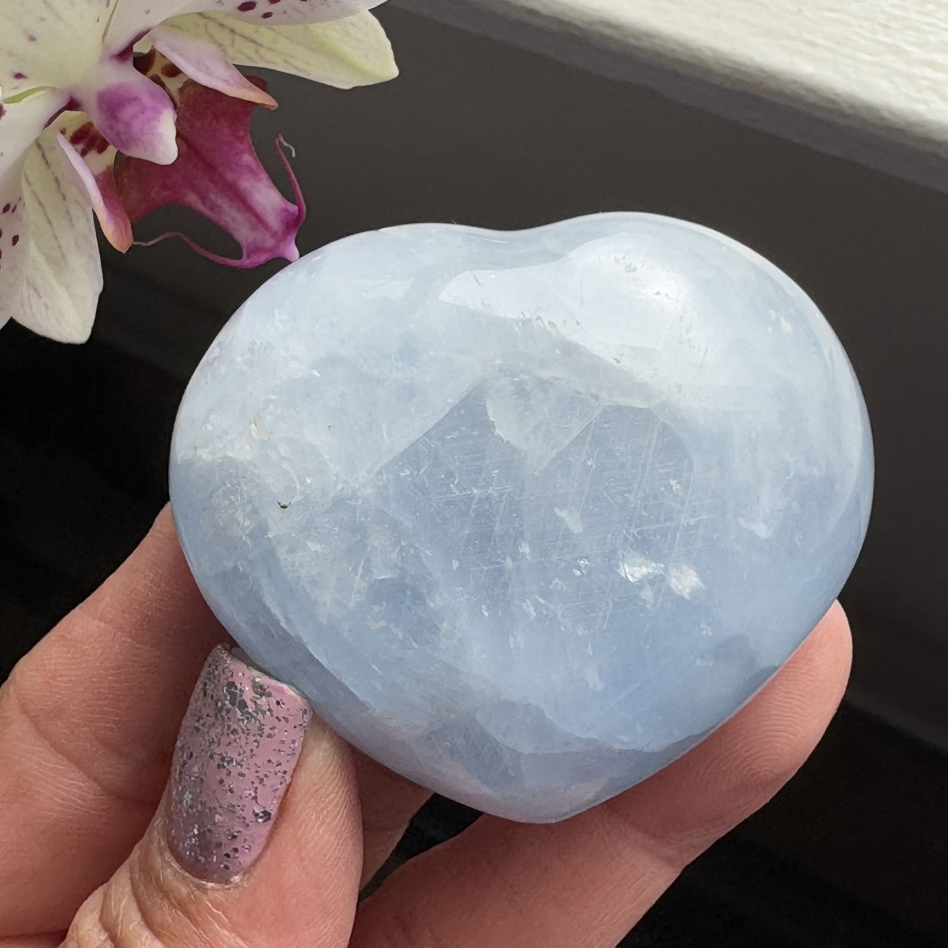 Blue Calcite Heart