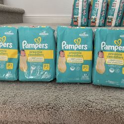 Pampers Swaddlers Baby Diapers Size Preemie, 27 Count X 4 Packs