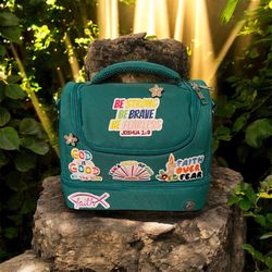 Patch-Work Green Two Compartment Lunch Tote