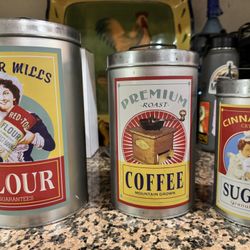 Vintage Set Of Canisters 