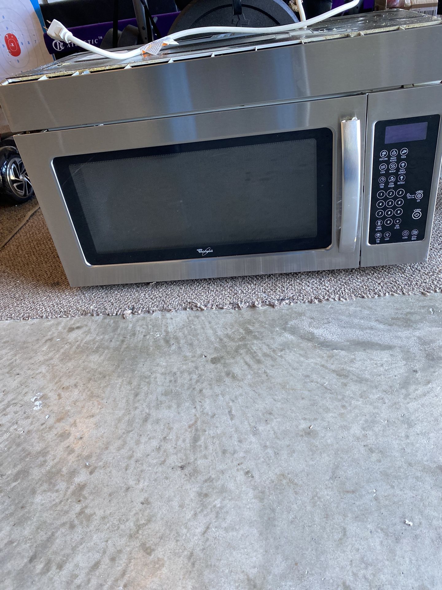 Whirlpool Stainless Steel Microwave, Stove With Glass Top, And Dishwasher / White Magic Chef Refrigerator 