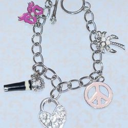 2 Juicy Couture Charm Necklaces And SILVER CHARM BRACELET - Only $20 For All