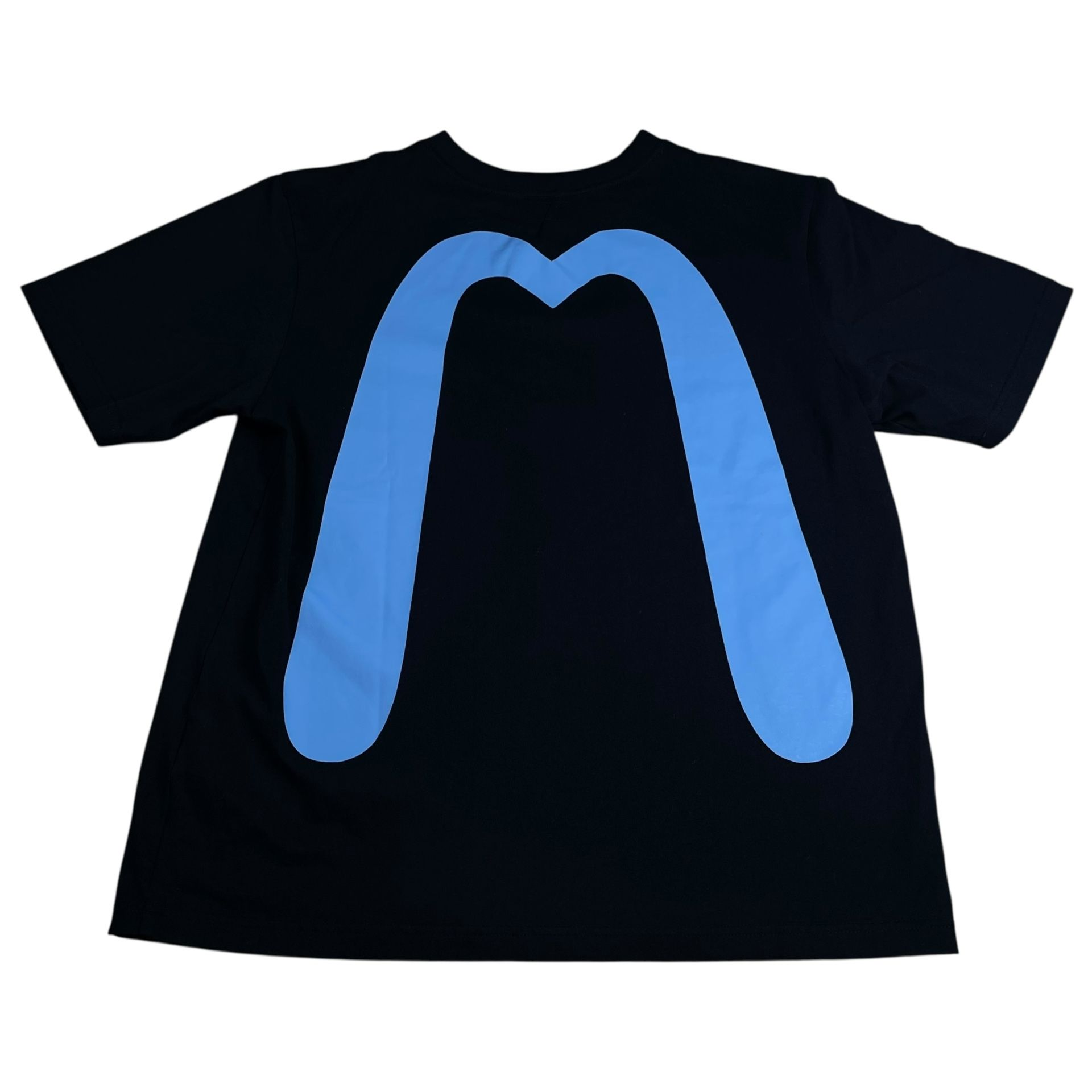 RARE Evisu Heritage Daicock Seagull Blue Logo Print 05 Black T-Shirt Adult Size XL Japan Brand OG Japanese Streetwear