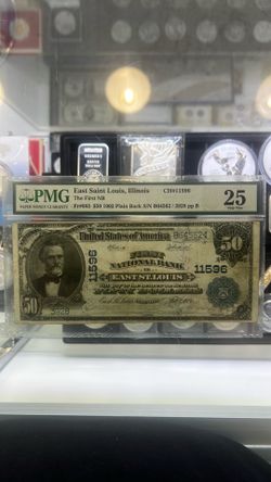 1902 $50 FR 683 First NB in East St. Louis, IL CH#11596 PMG VF 25