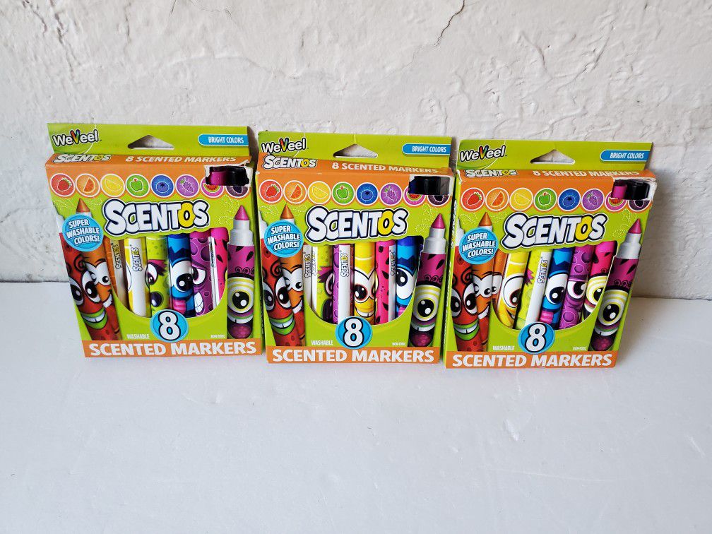 Scentos Scented Markers - 8 Count (Pack Of 3) Bulk Markers School Office
