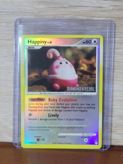Happiny 52/123 Reverse Holo Pokémon Card 2007 Diamond & Pearl: Mysterious Treasures
