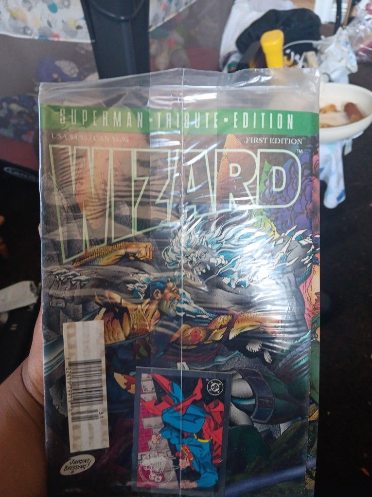 First Edition Superman Comic And Card