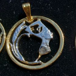 Pendant JEWELRY Egypt COIN necklace  5  MILLIMEN Bust Of NEFERTITI 