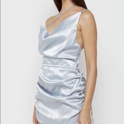 Maniere De Voir Satin Ruched Mini Dress (Size S) -  $25 LOCAL MEETUP