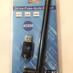 AC600 USB WiFi Adapter for PC (Archer T2U Plus)- Wireless Network Adapter for Desktop with 2.4GHz, 5GHz High Gain Dual Band 5dBi Antenna, Supports Win