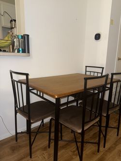 wooden table and 4 chair set