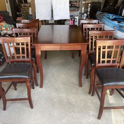 BIG Dining Table w/ 8 High Chairs