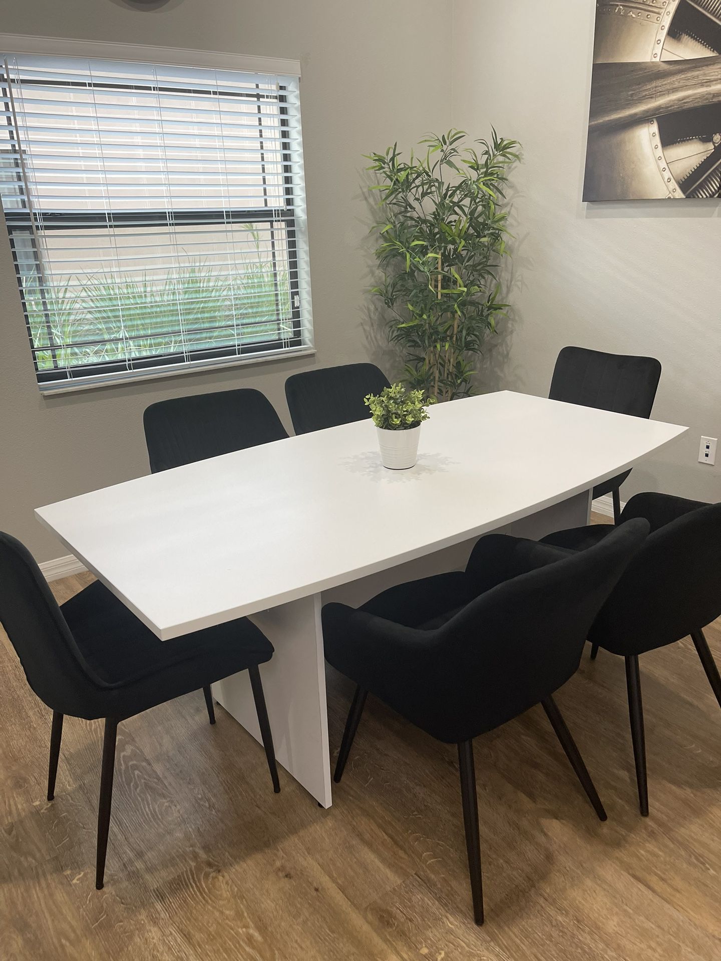 White Conference Table & Chairs