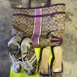 Coach  purse & tennis shoes & heels