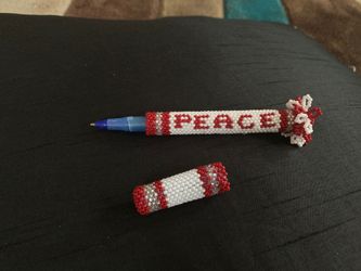 Beaded pen cover and top
